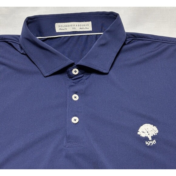 Holderness Bourne Golf Polo Shirt Men 3XL Navy The Anderson Tailored Fit *LOGO* - Picture 1 of 9